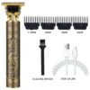 Vintage T9 Waterproof Metal Hair Cutting Trimmer USB charging 0mm